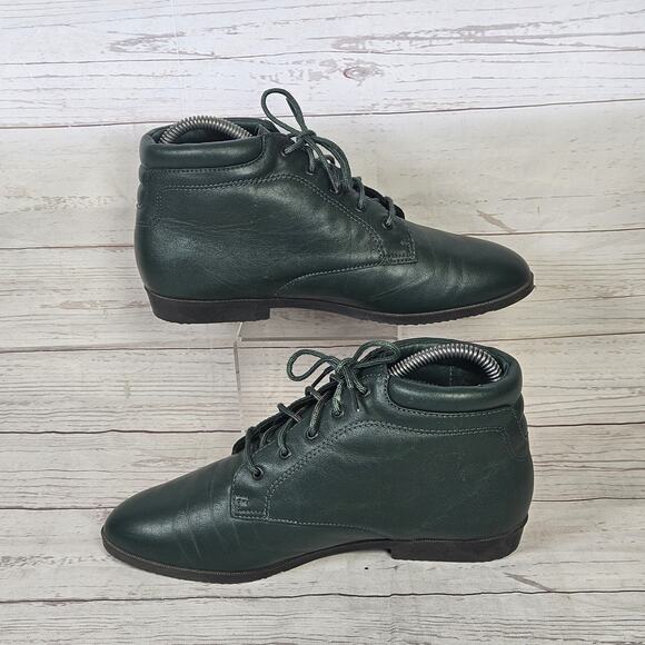 Vintage West 31 St Boots Green Ankle 5 Eyelet Lace Up Size 7.5 - Picture 2 of 7